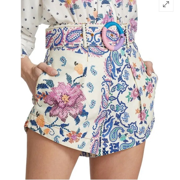 NWT FARM RIO Romantic Bandana Belted Shorts Size XL - Picture 5 of 7